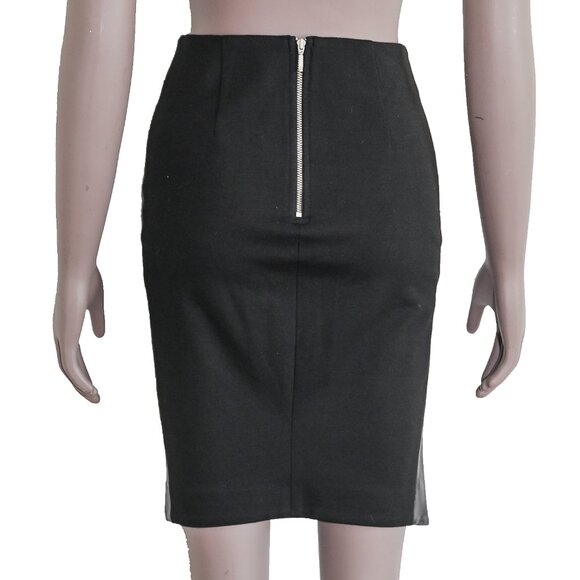 Nicholas Black High Waisted Leather Pencil Skirt Formal Evening Side Slit Skirt - Picture 3 of 5